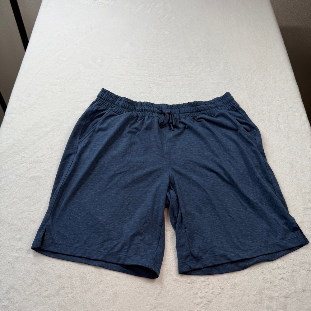 Mondetta Athletic Shorts Men XL Blue Space Dye Drawstring Pockets Good Condition